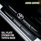 Carbon Fiber Sill Plate Sticker for Toyota Raize – Sporty Door Sill Protection (All Models)