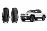Carbon fiber key cover fitted on BYD Shark 2025-2026 smart key fob,