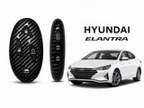 Carbon fiber key cover fitted on Hyundai Elantra 2017-2024 smart key fob - Asad Autos