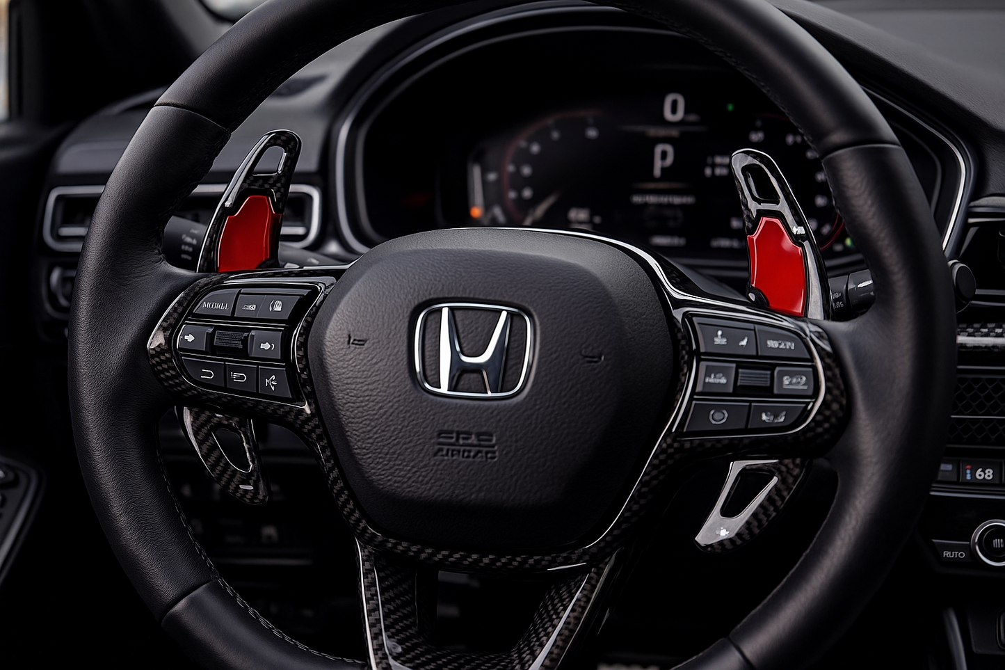 Carbon fiber paddle shifter extension for Honda Civic 2022-2025 steering wheel upgrade