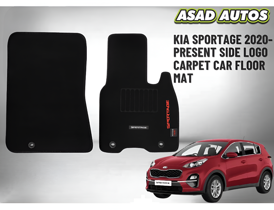 KIA Sportage 2020–Present Side Logo Carpet Car Floor Mat – Premium Fit & Finish