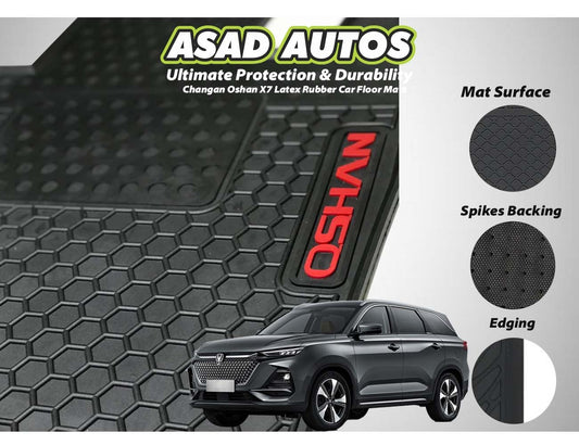 Changan Oshan X7 Latex Rubber Car Floor Mats, offering durable, custom fit protection and easy maintenance for your car’s interior.
