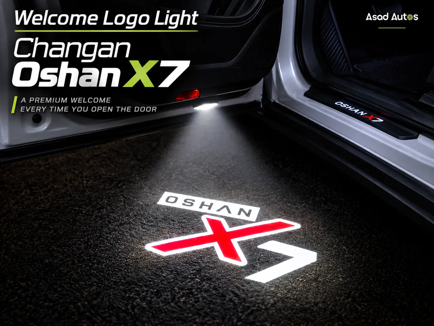 Changan Oshan X7 logo light projected on ground