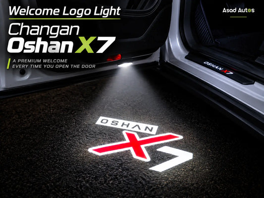 Changan Oshan X7 logo light projected on ground