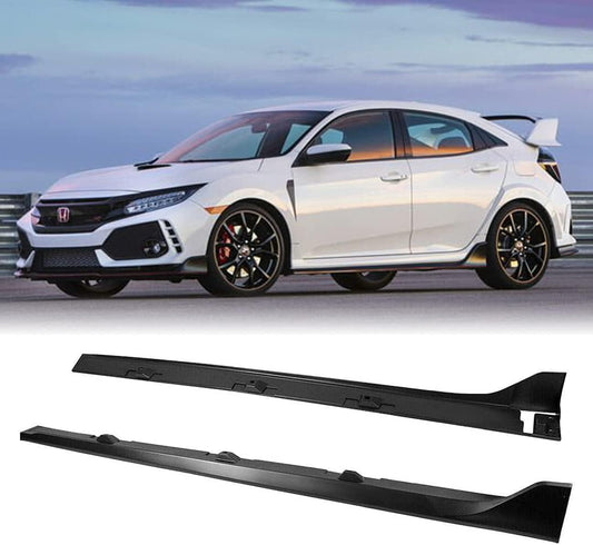 Complete Type R Style Conversion Kit for Honda Civic 2016-2021 in ABS plastic (Non-Painted), including front bumper, rear bumper, and side skirts.
