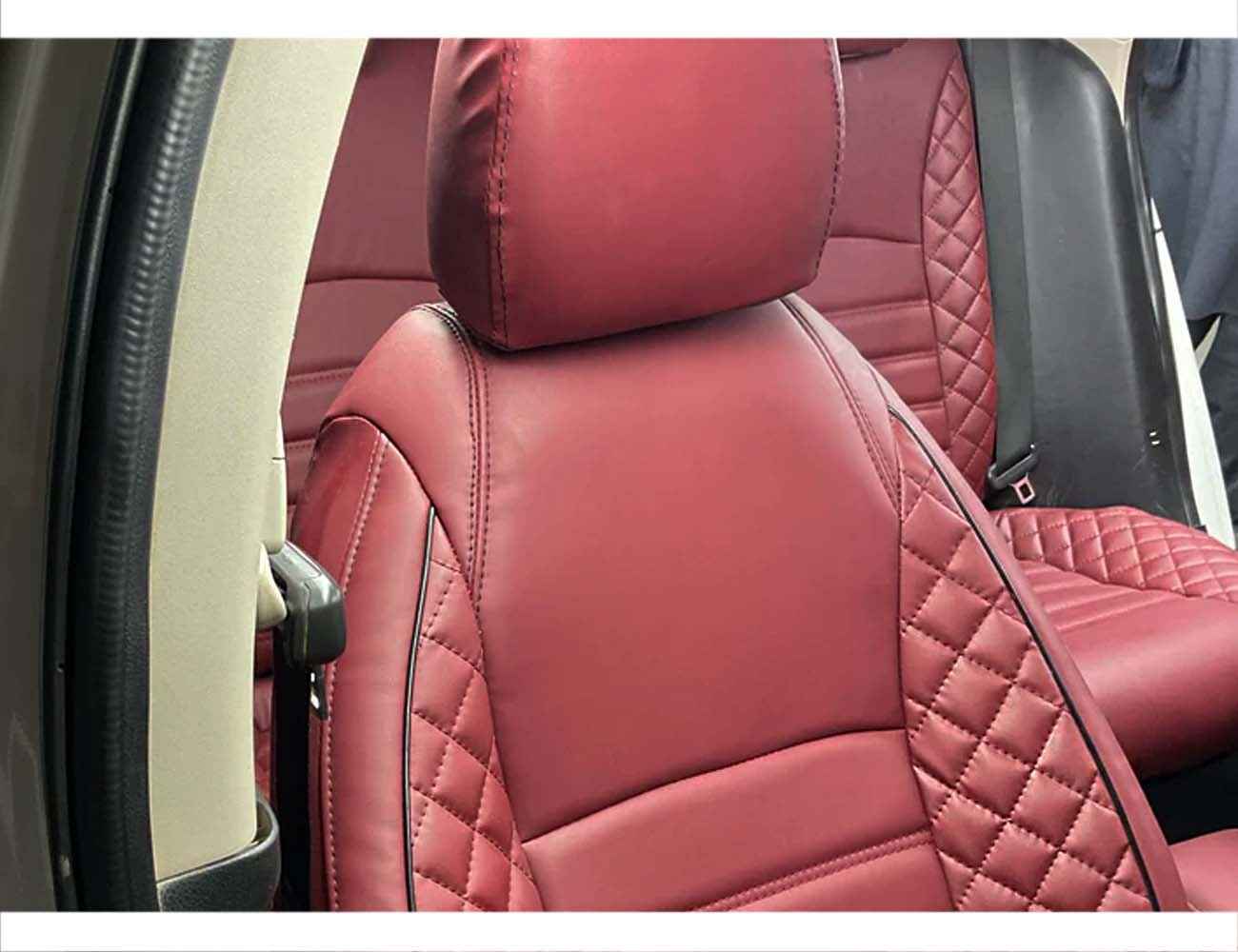 Custom-Made Burgundy Bespoke Seat Covers for Honda Civic | Japanese Synthetic Fiber Collection