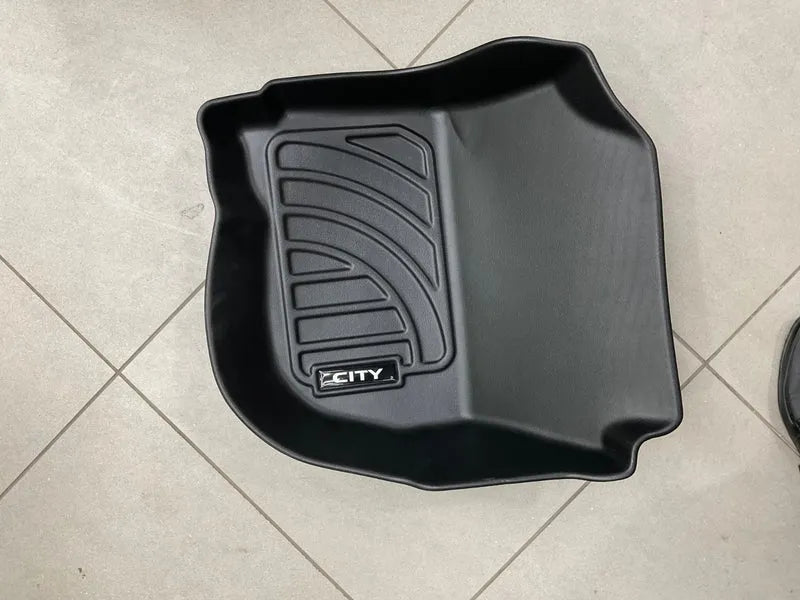 Custom-fit TPE floor mats for Honda City (2022-2026) with all-weather protection and eco-friendly material.
