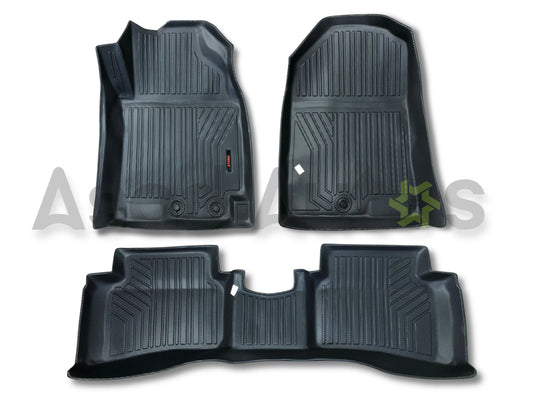 Custom-fit TPE floor mats for Kia Stonic 2022-2025 with waterproof protection, anti-slip backing, raised edges, and all-weather coverage