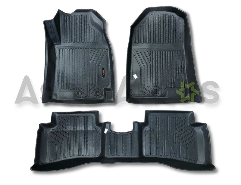 Custom-fit TPE floor mats for Kia Stonic 2022-2025 with waterproof protection, anti-slip backing, raised edges, and all-weather coverage