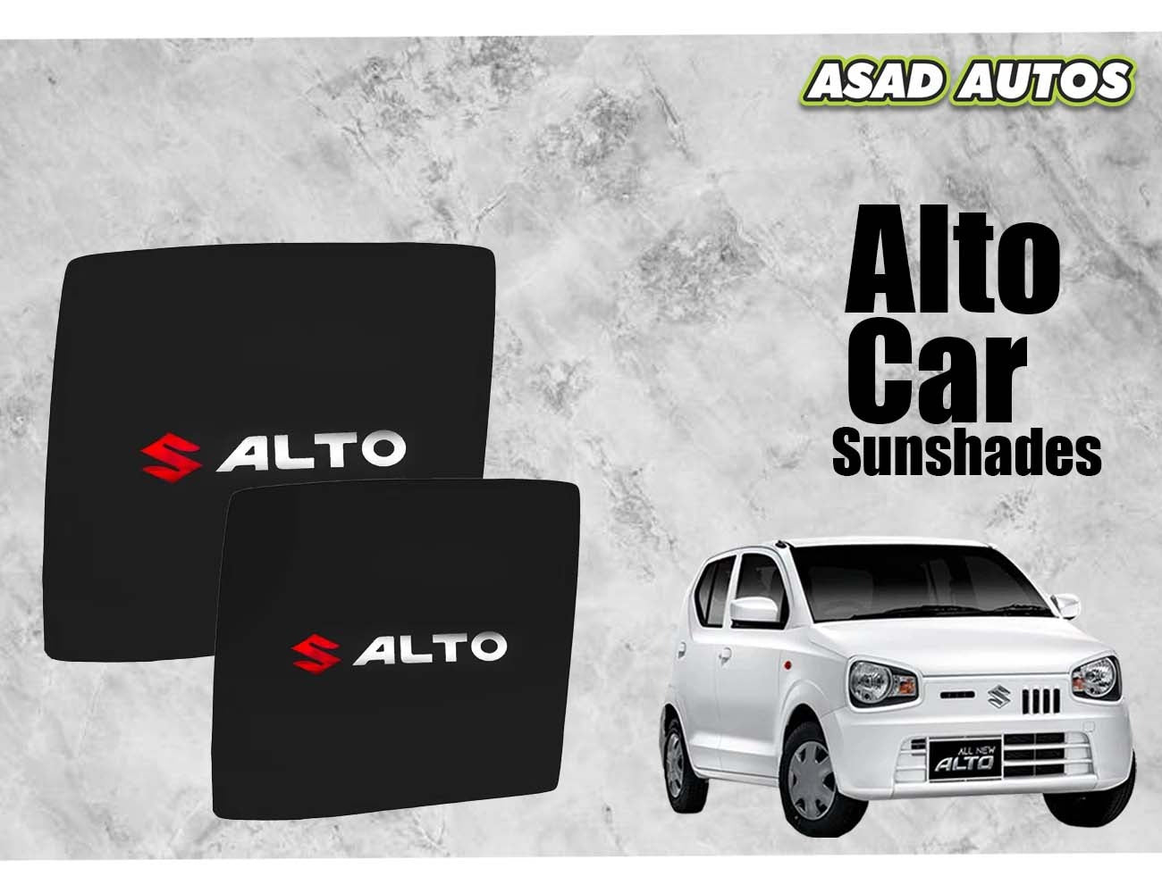 Custom-fit car sun shades for Suzuki Alto 2014-2026, offering UV and heat protection for your car's interior.

