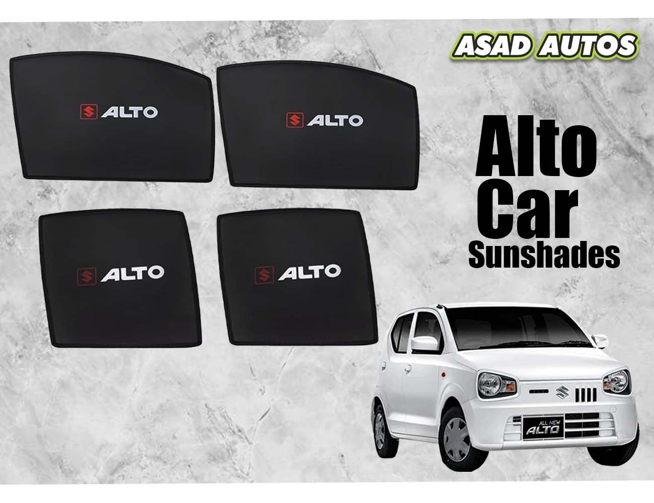 Custom-fit car sun shades for Suzuki Alto 2014-2026, offering UV and heat protection for your car's interior.

