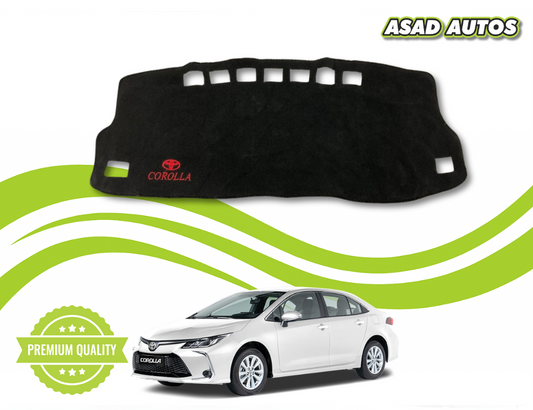 "Custom-fit dashboard carpet mat for Toyota Corolla 2015-2025, offering heat resistance, sun protection, and a stylish interior upgrade."
