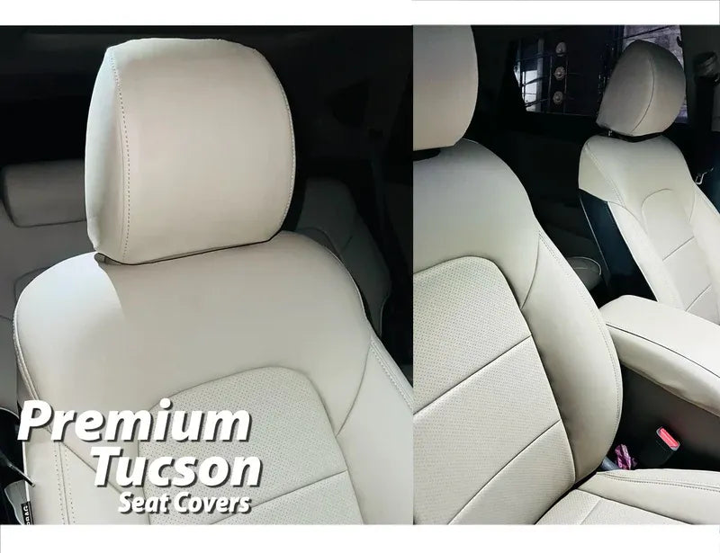Custom-fit premium seat cover for Hyundai Tucson, offering comfort, style, and durability.
