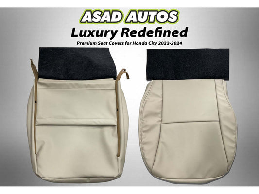 Custom-fit seat covers for Honda City 2022-2024, offering premium style, durability, and comfort for your car's interior.