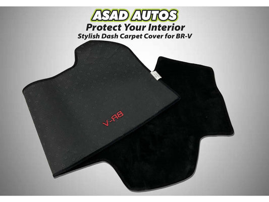 "Custom dashboard carpet mat for Honda BR-V 2016-2021, offering UV protection, heat resistance, and a stylish interior upgrade."
