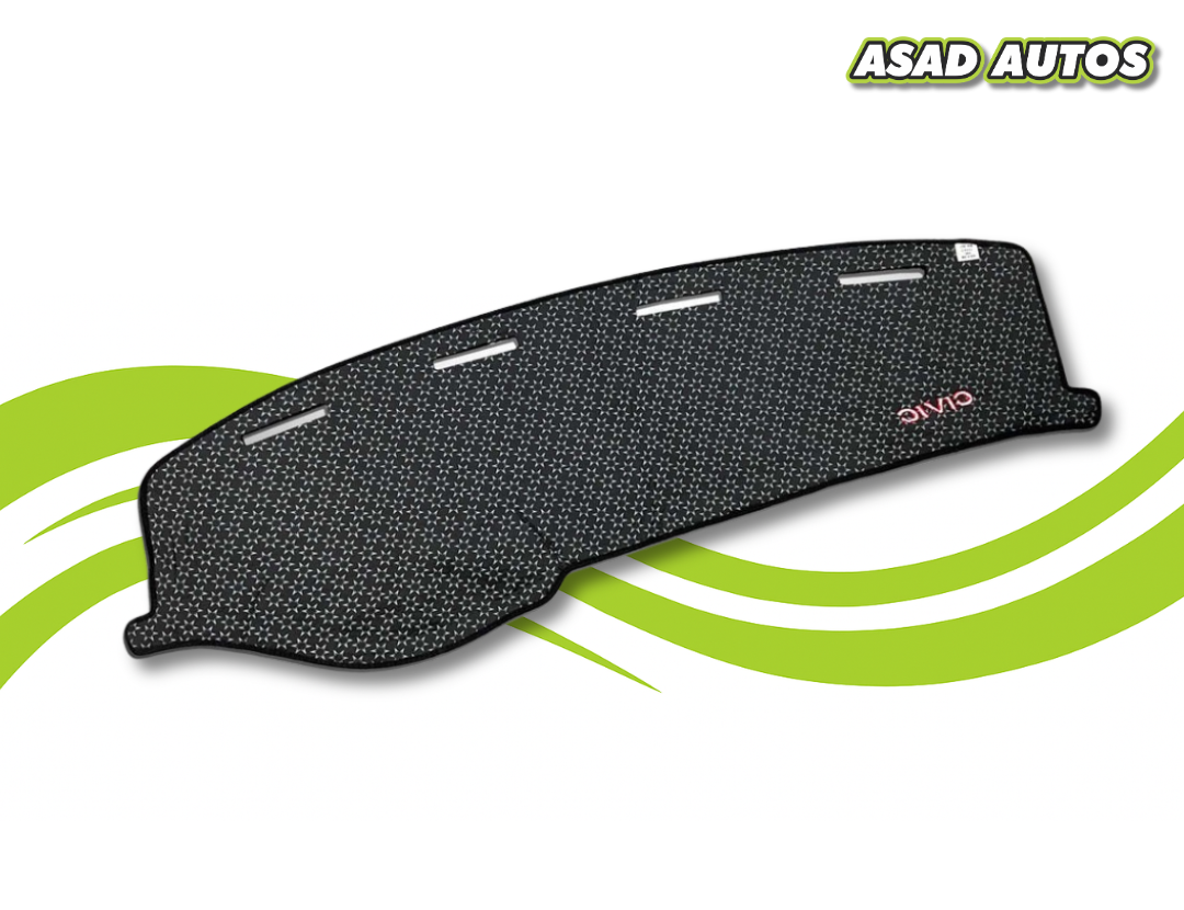 "Custom dashboard carpet mat for Honda Civic 2001-2005, offering UV protection, heat resistance, and a stylish interior upgrade."

