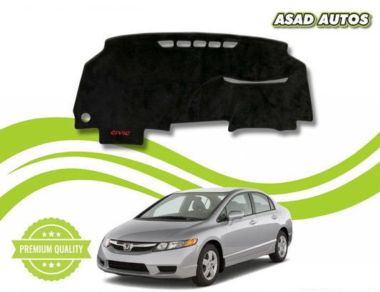 "Custom dashboard carpet mat for Honda Civic 2008-2011, offering UV protection, heat resistance, and a stylish interior upgrade."
