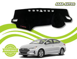 "Custom dashboard carpet mat for Hyundai Elantra, providing heat protection, glare reduction, and a premium interior finish."
