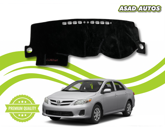 "Custom dashboard carpet mat for Toyota Corolla, offering UV protection, heat resistance, and a stylish interior upgrade."
