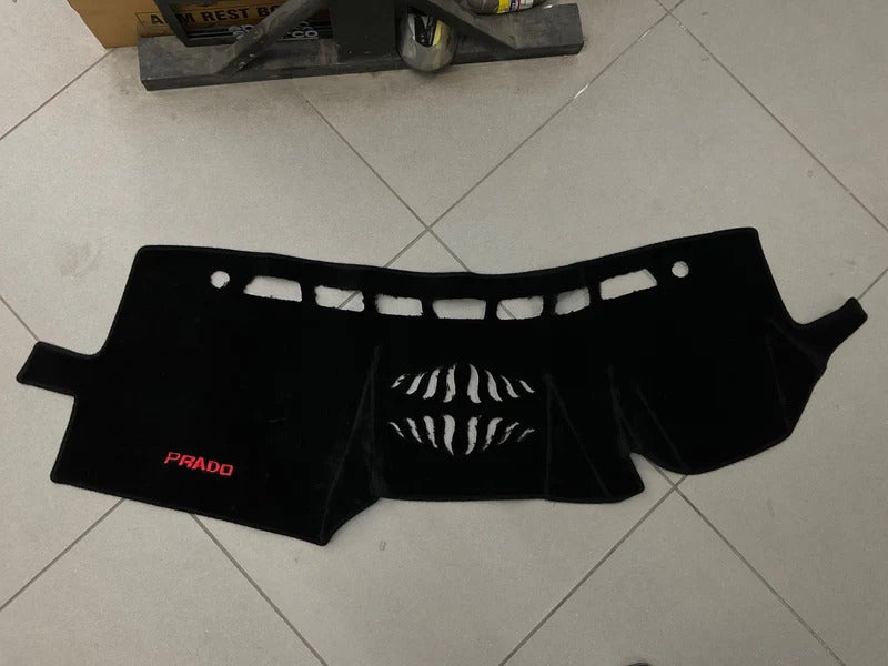 "Custom dashboard carpet mat for Toyota Prado 2016-2022, offering UV protection, heat resistance, and a stylish interior upgrade."
