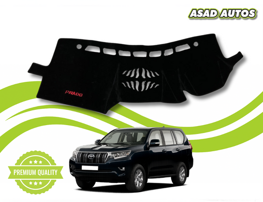 "Custom dashboard carpet mat for Toyota Prado 2016-2022, offering UV protection, heat resistance, and a stylish interior upgrade."
