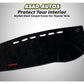 "Custom dashboard carpet mat for Toyota Yaris, offering UV protection, glare reduction, and a sleek interior upgrade."
