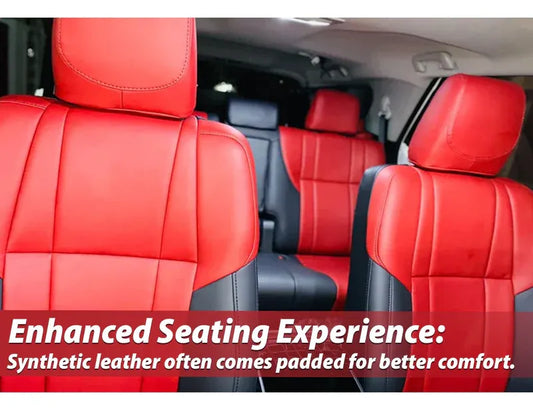 Custom synthetic leather seat cover for Toyota Fortuner, designed for durability, comfort, and a sleek look.
