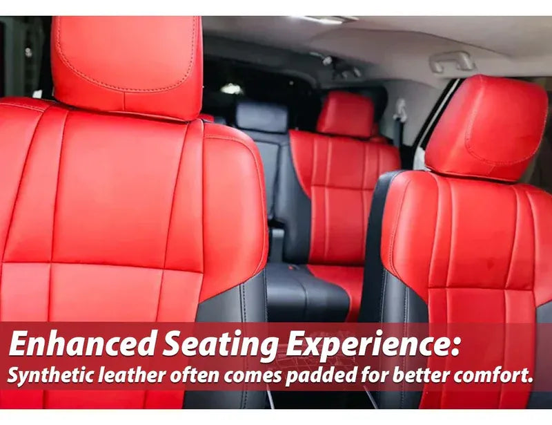 Custom synthetic leather seat cover for Toyota Fortuner, designed for durability, comfort, and a sleek look.