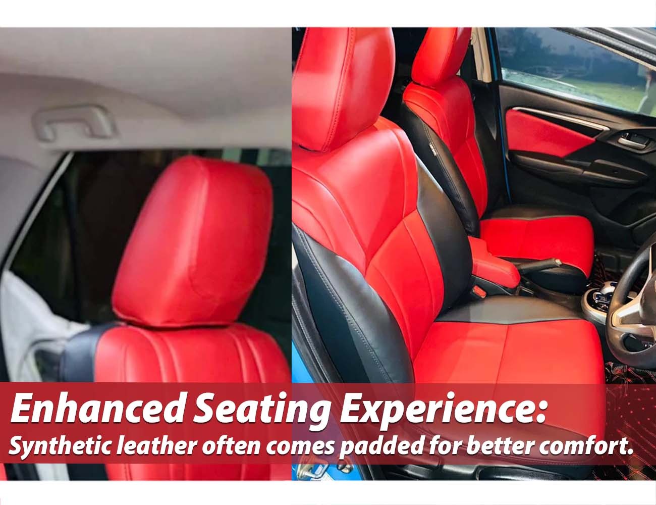 Custom synthetic leather seat cover for Toyota Fortuner, designed for durability, comfort, and a sleek look.
