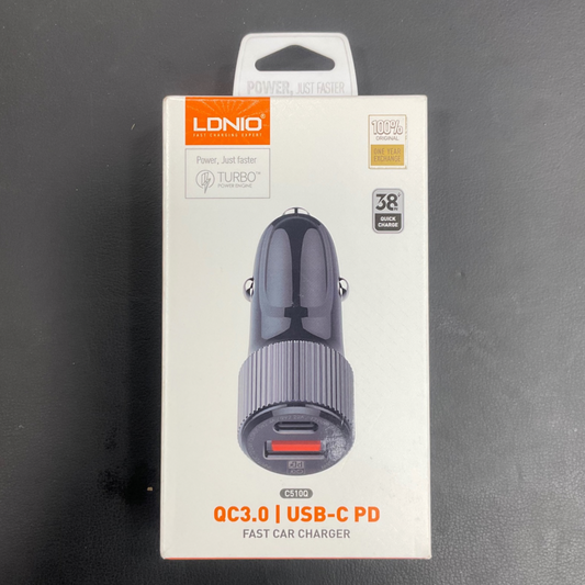 LDNIO 38W QC3.0 + USB-C PD Fast Car Charger