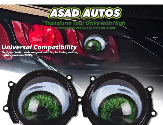 DEVILS EYE Projector Lights featuring a stylish design, sharp beam patterns, and high-performance illumination for modern vehicles.
