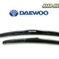 Daewoo Soft and Hybrid Car Wiper Blades for Toyota Hiace, providing quiet, streak-free wiping and superior durability in all weather conditions.

