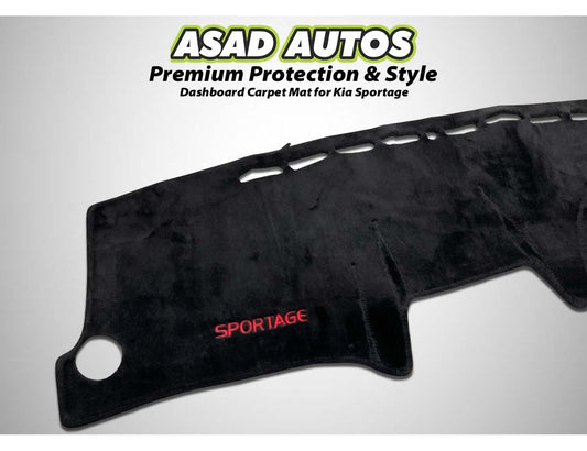 Dashboard carpet mat for Kia Sportage offering custom fit, premium protection, and a sleek interior upgrade.
