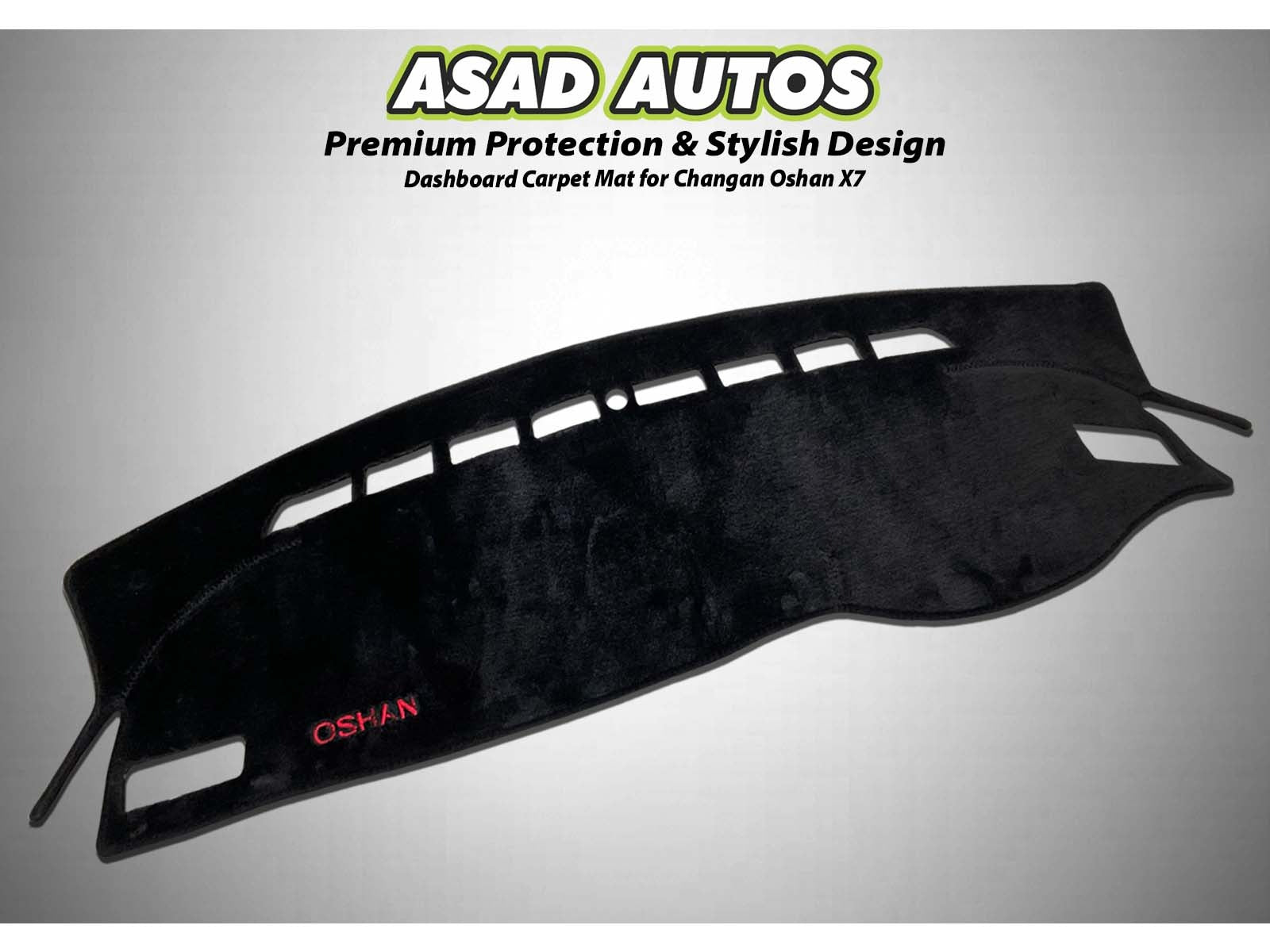 Dashboard carpet mat for Oshan X7 offering custom fit, premium protection, and a stylish interior enhancement.
