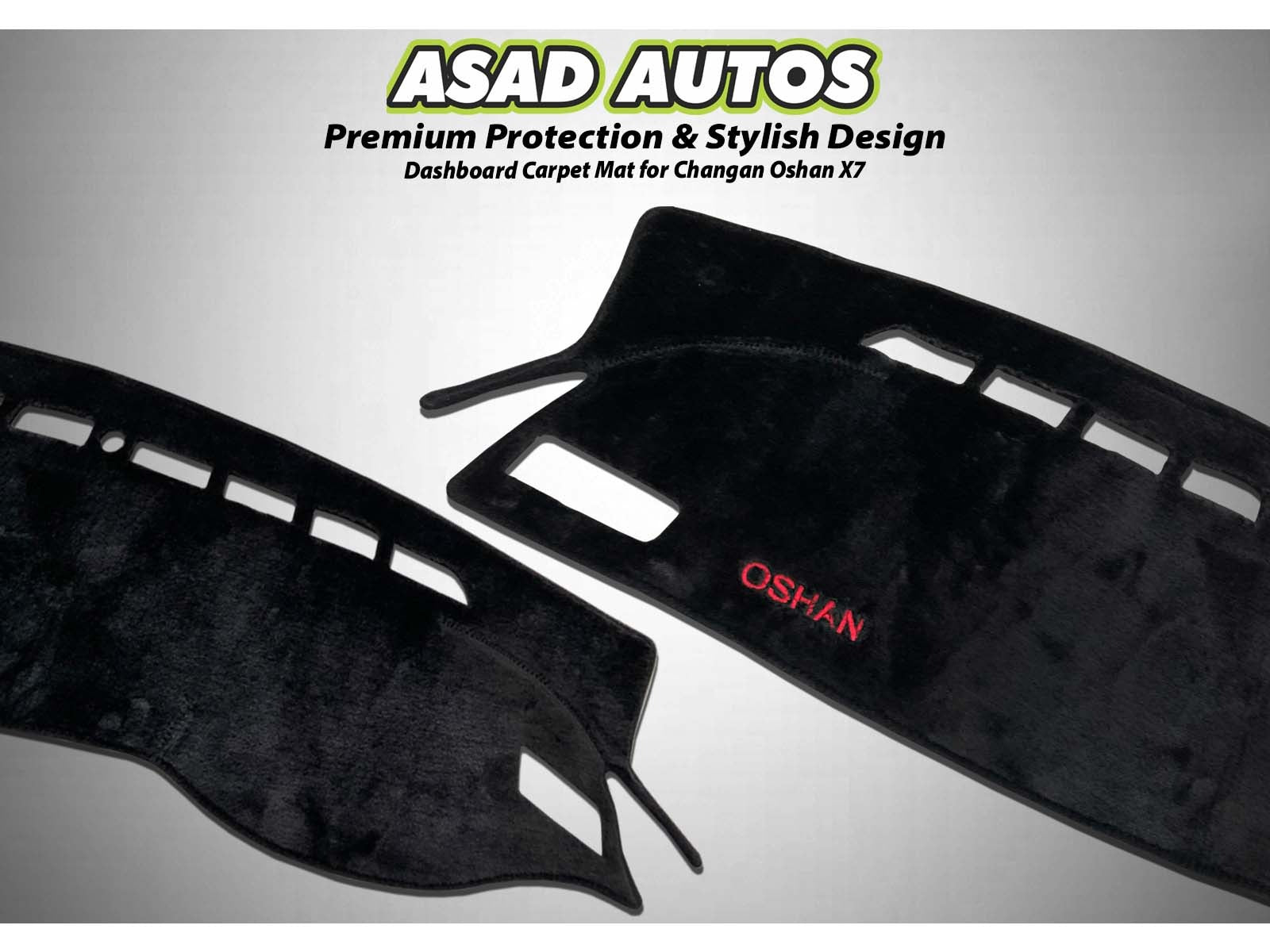 Dashboard carpet mat for Oshan X7 offering custom fit, premium protection, and a stylish interior enhancement.

