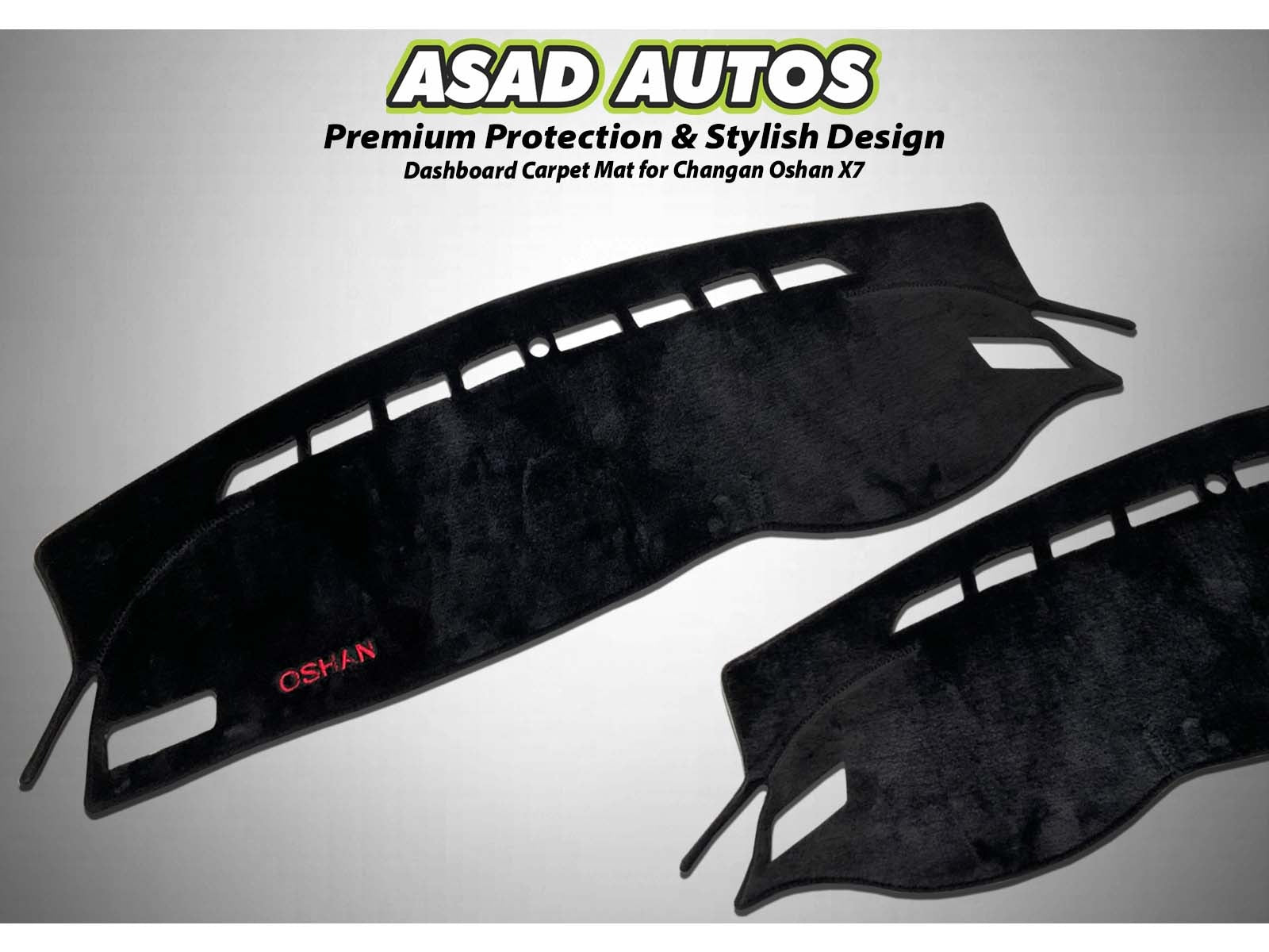 Dashboard carpet mat for Oshan X7 offering custom fit, premium protection, and a stylish interior enhancement.
