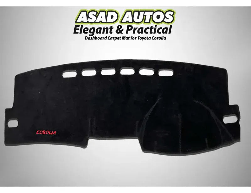 Dashboard carpet mat for Toyota Corolla offering custom fit, premium protection, and stylish interior upgrade.
