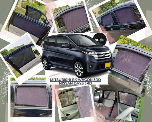 Awra Window Curtains Sun Shades (Car Pardy) for Mitsubishi EK Wagon 2006 - 2013 3rd Dayz