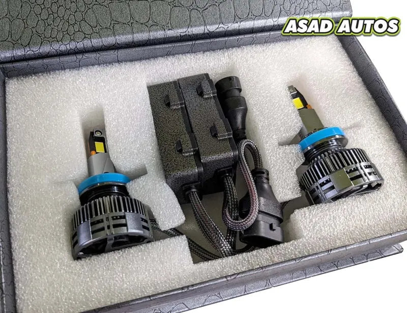 Denso LED Headlights featuring 500 watts output for ultra-bright, energy-efficient, and durable vehicle lighting solutions.
