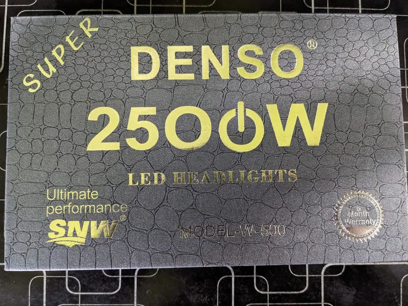 Denso LED Headlights featuring 500 watts output for ultra-bright, energy-efficient, and durable vehicle lighting solutions.
