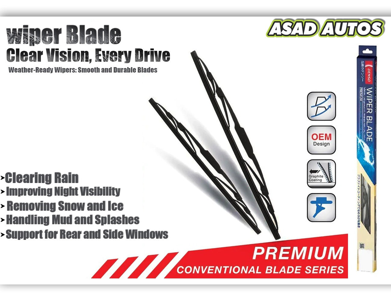 Denso Wiper Blades for Suzuki Cultus 2017-2026 – Premium Streak-Free Windshield Wipers


