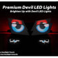 Devil Eyes Panels for headlights adding bold, custom LED lighting for enhanced car style.

