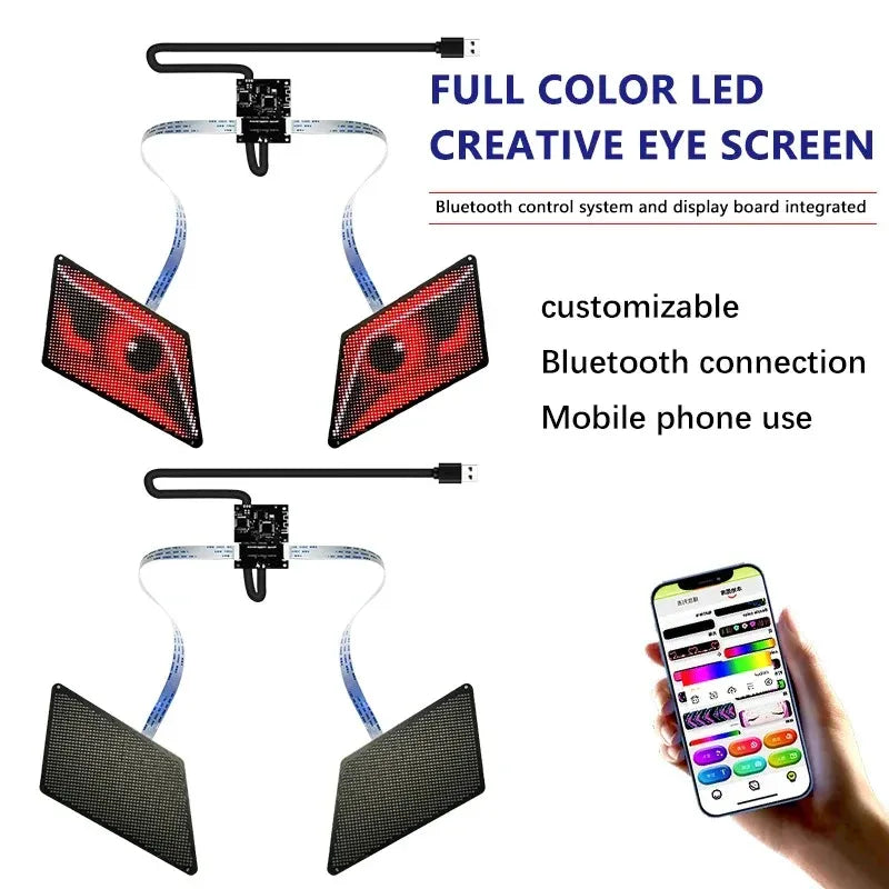 Devil Eyes Panels for headlights adding bold, custom LED lighting for enhanced car style.
