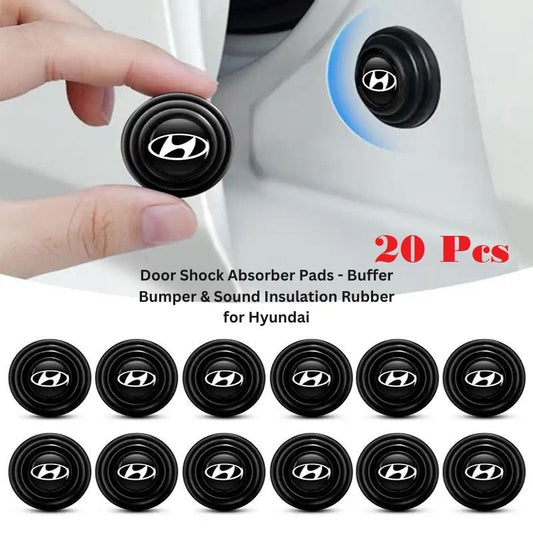 20 Pcs Door Shock Absorber Pads - Buffer Bumper & Sound Insulation Rubber for Hyundai