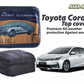 Durable all-weather car top cover for Toyota Corolla (2014-2024) offering premium protection against UV rays, rain, and dust with a perfect fit.
