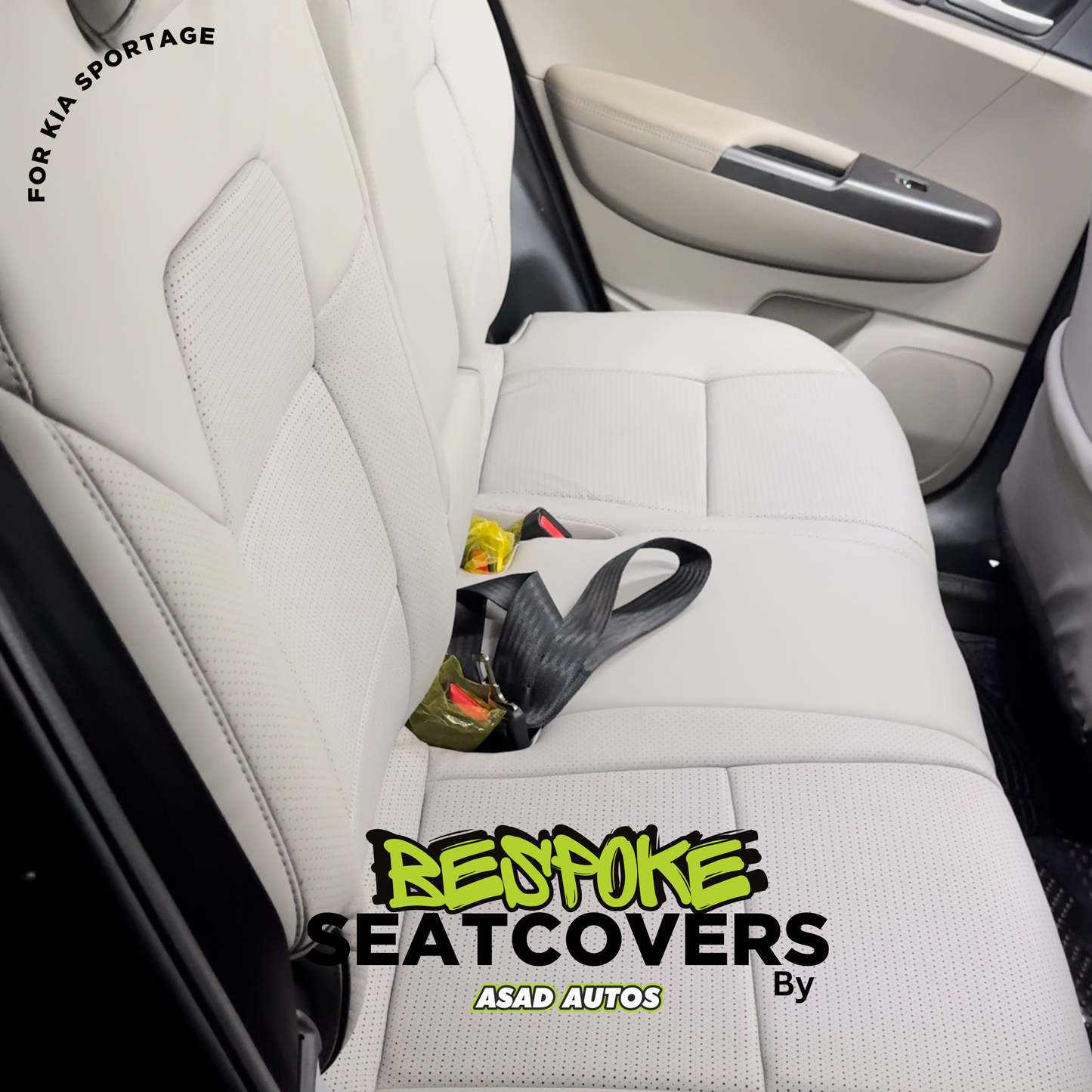 Bespoke Seat Covers & Steering Cover - Premium Japanese Synthetic Fiber for Kia Sportage