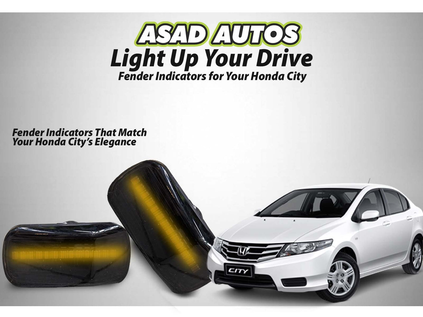 Fender indicator for Honda City 2018 offering style, functionality, and improved road visibility.
