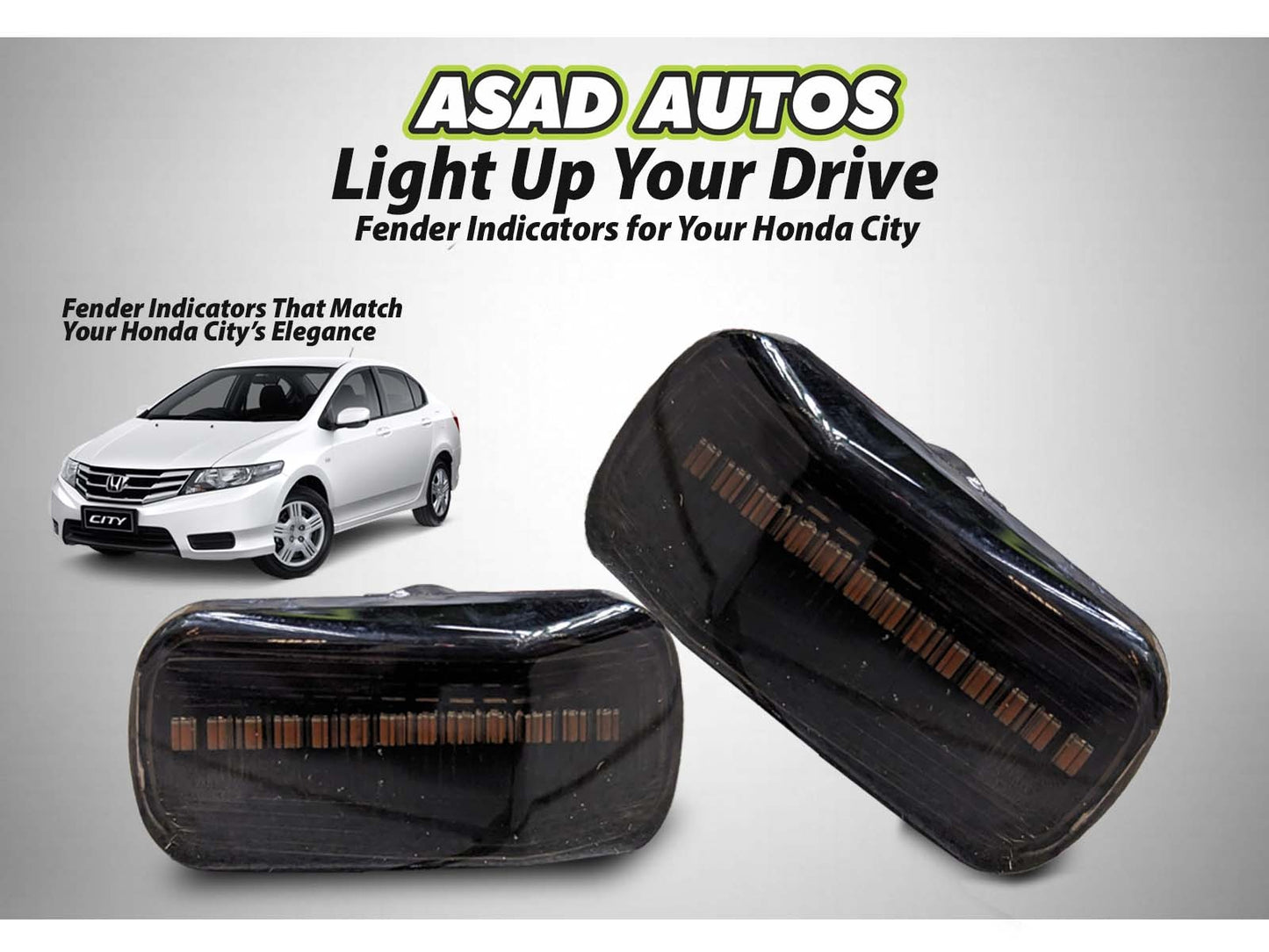 Fender indicator for Honda City 2018 offering style, functionality, and improved road visibility.
