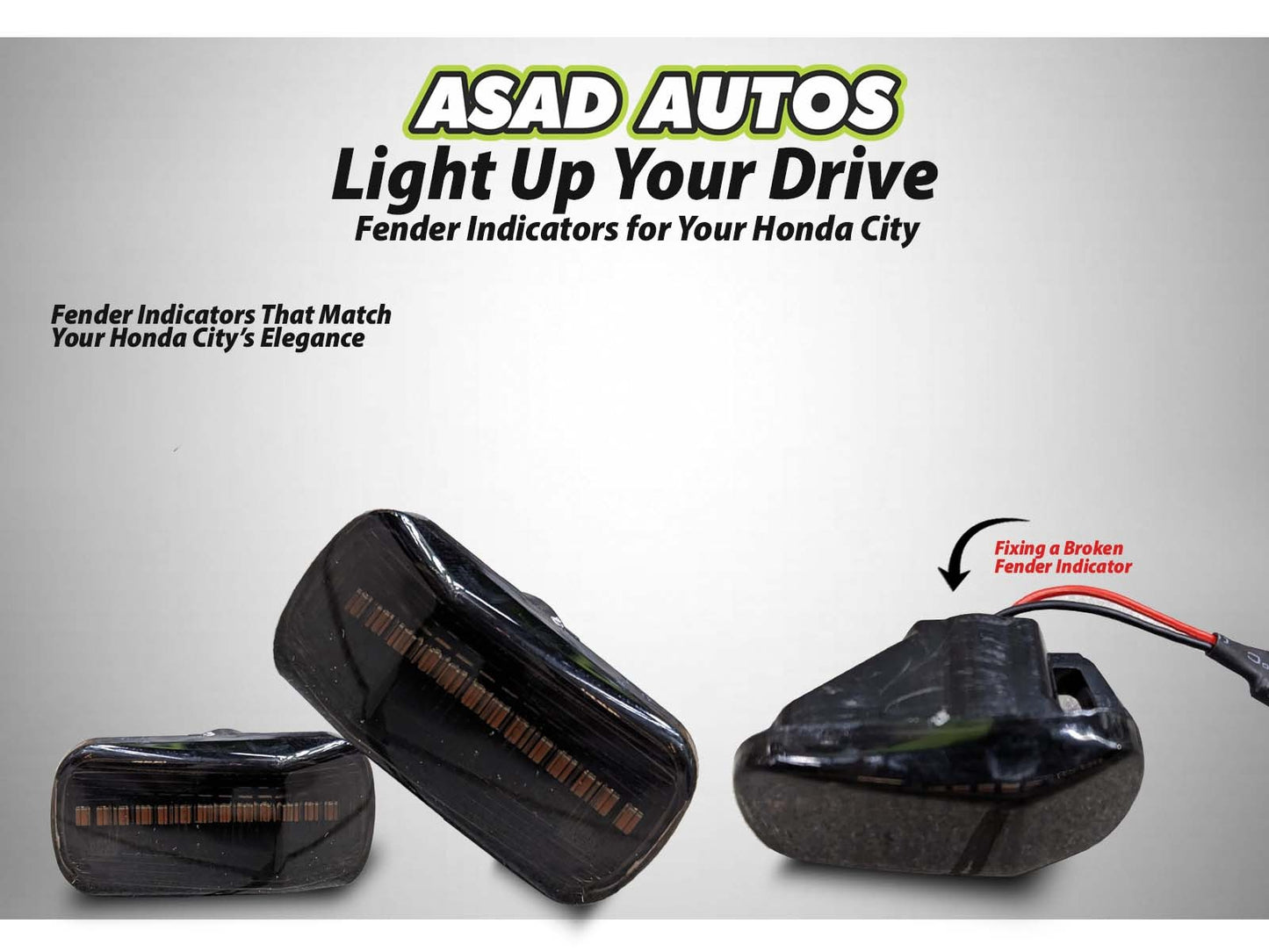 Fender indicator for Honda City 2018 offering style, functionality, and improved road visibility.
