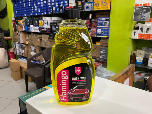 Flamingo Car Wash Wax 500ML bottle, Flamingo 2-in-1 car wash and wax, car cleaning shampoo, car detailing wash product